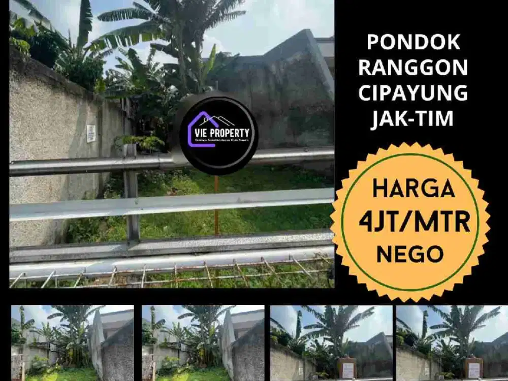 Dijual tanah siap bangun di Pondok Ranggon Cipayung Jaktim