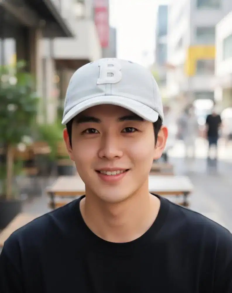 Topi Logo B Patch Towel CK Korea Original Second Warna Blue Jeans Wash