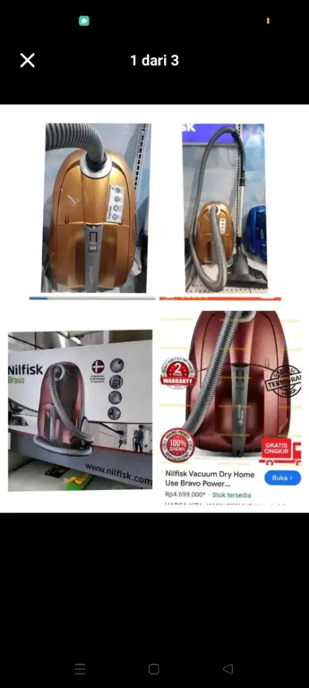 Vacum Cleaner Nilfisk masih baru dalam dus,komplit,normal,no minus