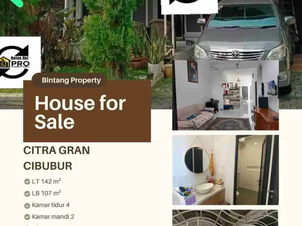 DIJUAL RUMAH DI CITRA GRAN CIBUBUR HADAP TAMAN MURAH MASIH NEGO!!