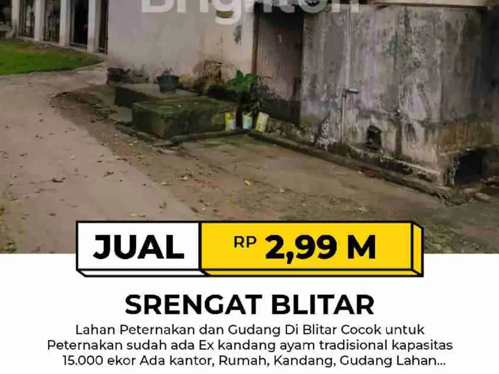Tanah Bangunan kandang ayam di Blitar