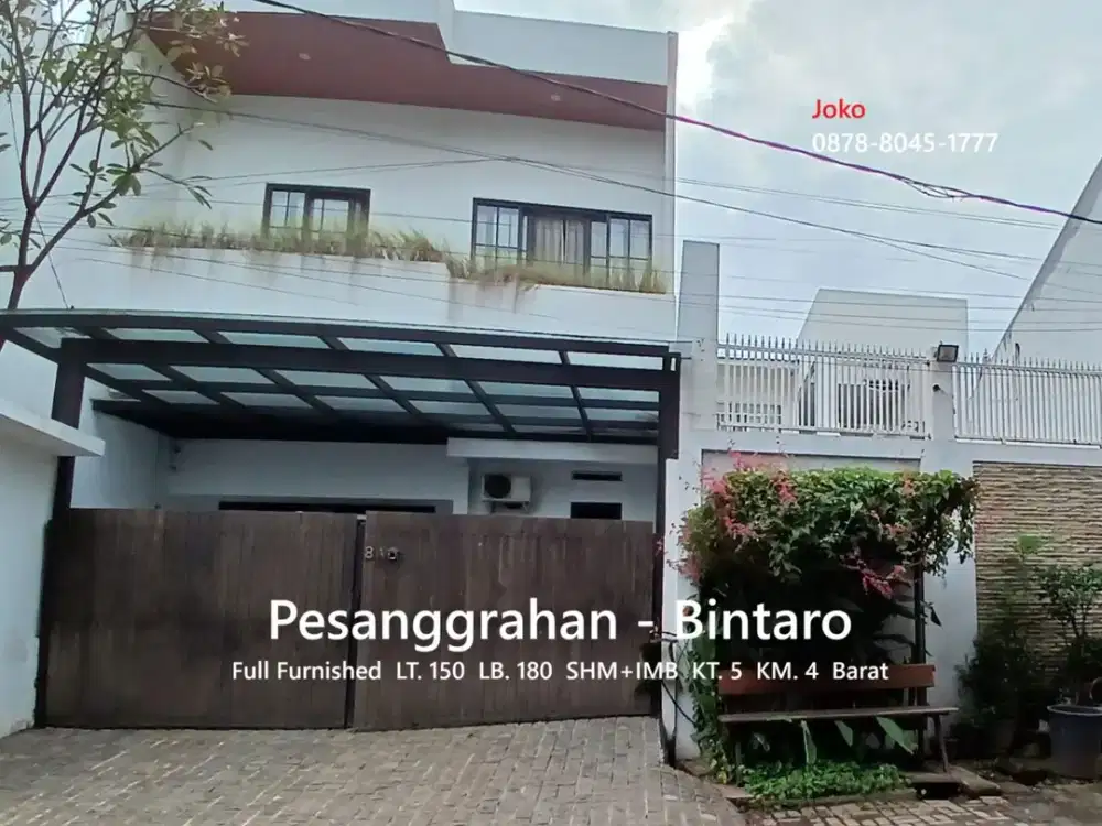 Rumah Cantik 2 Lt Full Furnish dlm Cluster Pesanggrahan - Bintaro
