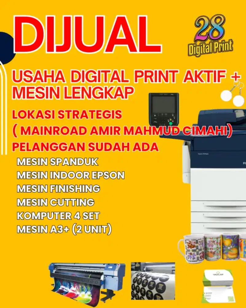 DIJUAL / OPER KONTRAK. USAHA DIGITAL PRINT AKTIF. KONDISI BERJALAN.