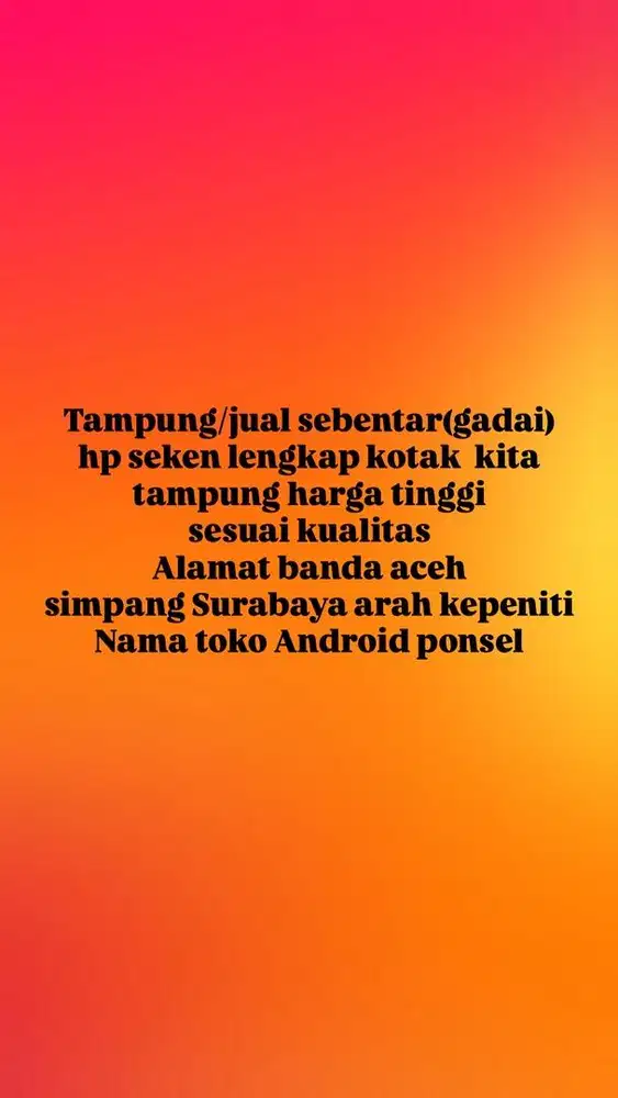 TAMPUNG HP SEKEN LENGKAP KOTAK