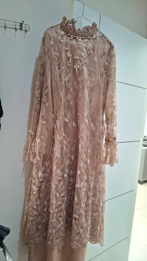 Dress brokat mocca All size sampai LD 120