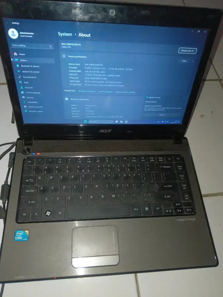 Laptop Acer aspire 4741 ram 4/500