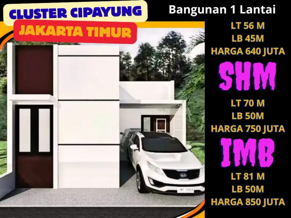 RUmah Cipayung,Dalam Cluster strategis Akses bisa 2 Mobil