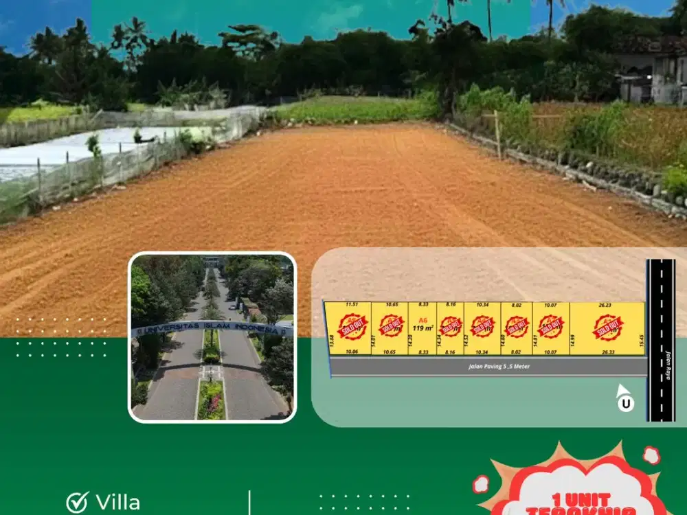 Tanah Area Jalan Kaliurang Km 8,6 Dekat Kampus UII dan UGM Cocok untuk Hunian dan Kost