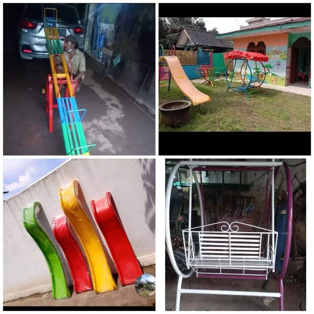 Perosotan, ayunan, jungkat jungkit, playground, kuda kudaan
