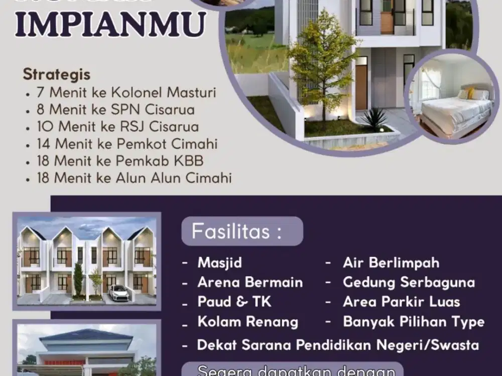 Keren banget rumah baru dalam cluster di utara cimahi padaasih cisarua bandung