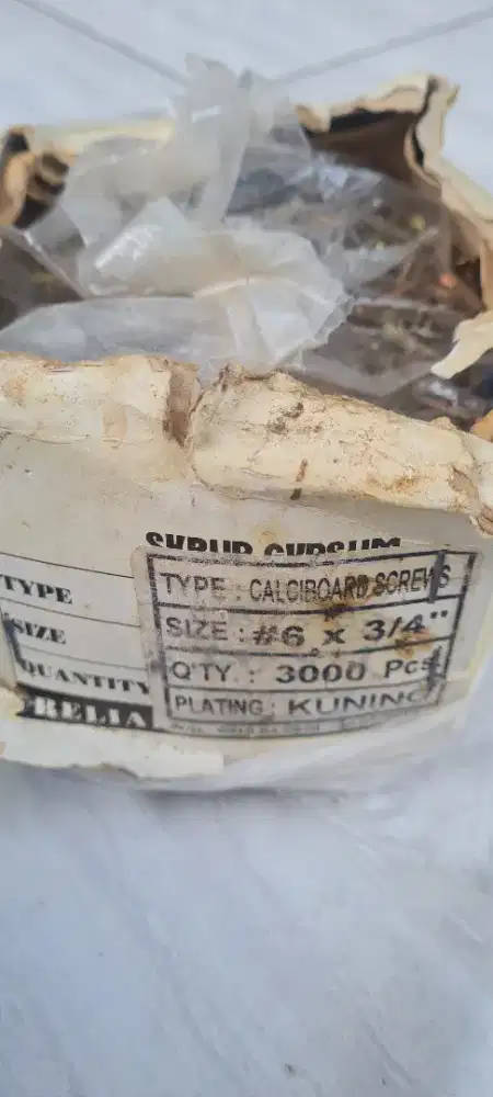 Skrup Gypsum Kuningan Isi 3000pcs