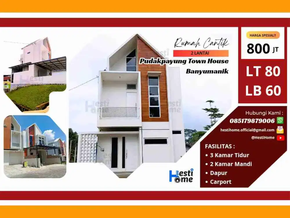 Cuma 1 Unit Tersisa! Rumah Scandinavian Cantik di Pudakpayung Townhouse Banyumanik Tipe 2 lantai cuma 800juta