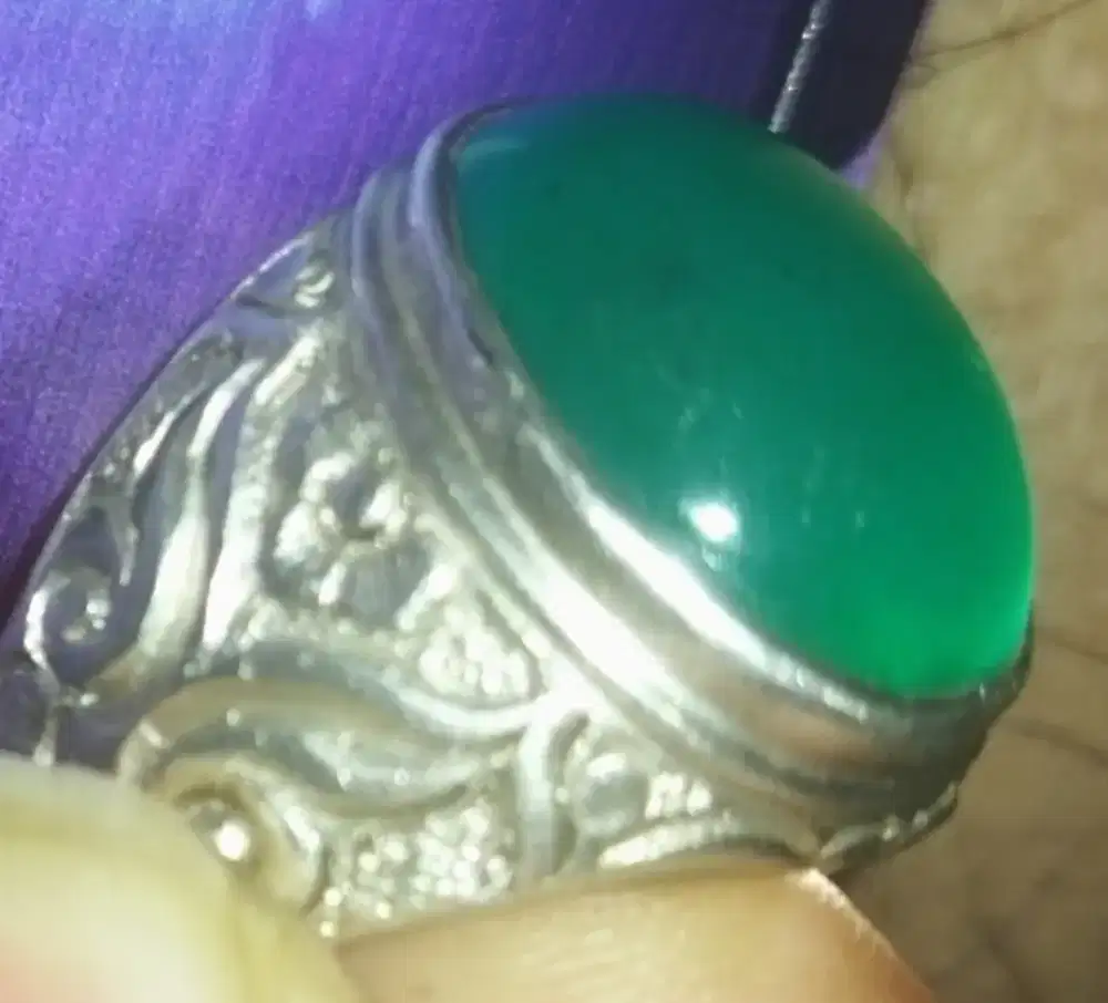 Batu bacan ring perak ukuran 22