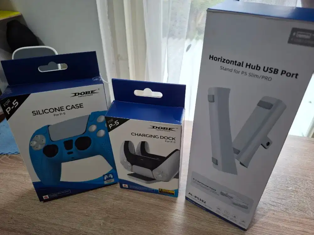 Aksesoris PS5 Slim Horizontal Stand,Silicon Case,Charging Dock,Sarung