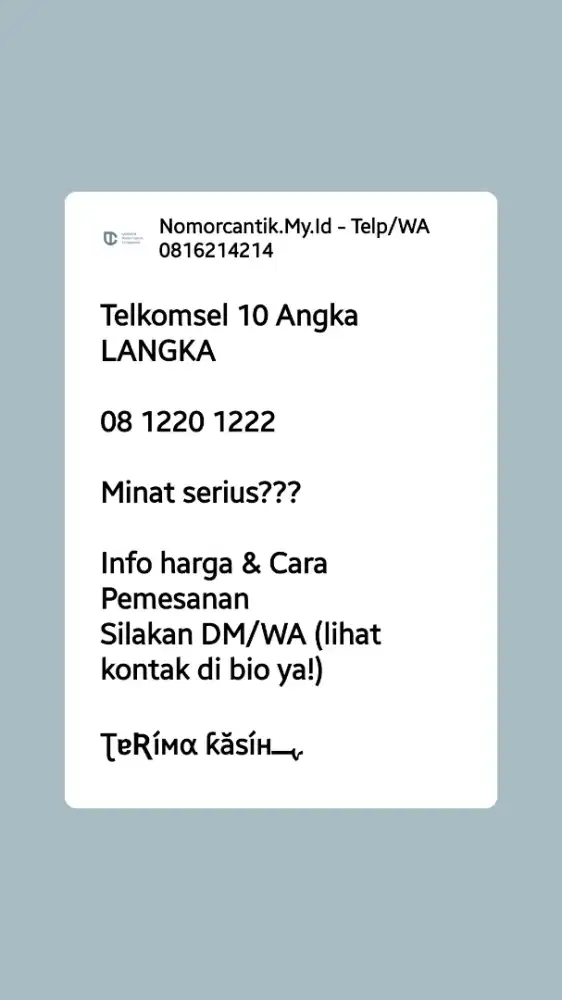 Simpati 10 digit LANGKA