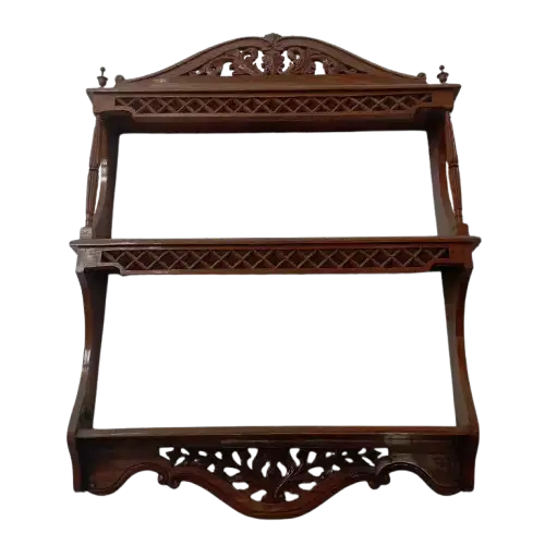 Rak Gantung Jati Dekoratif ukiran kayu asli