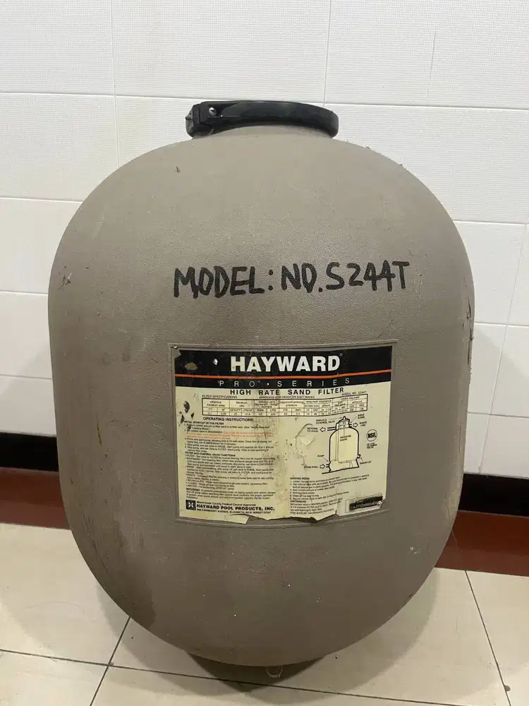 Hayward Sand Filter S244T Filter Kolam untuk pompa 1,5 HP tabung only