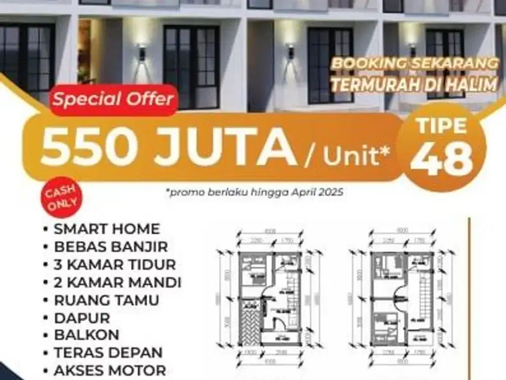 Rumah Dijual di Halim Perdana Kusuma, 500 jutaan Bebas Banjir