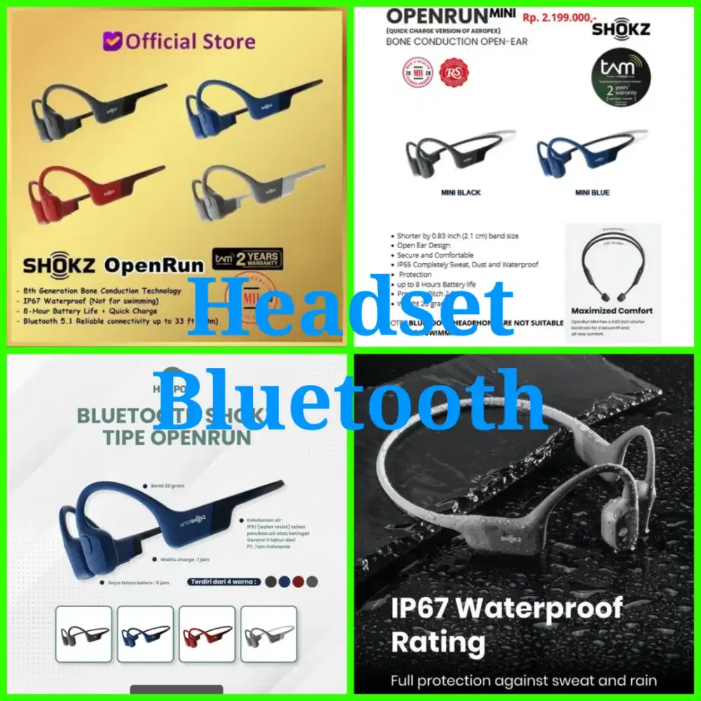 Headset SHOKZ OpenRun PRO Earphone Heedphone Wireles Bluetooth Android