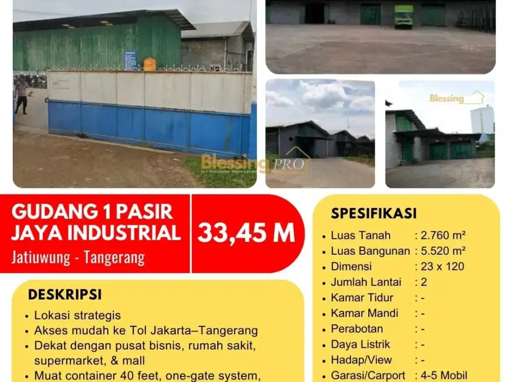 Dijual Gudang Pasir Siap Pakai di Jatiuwung Tanggerang