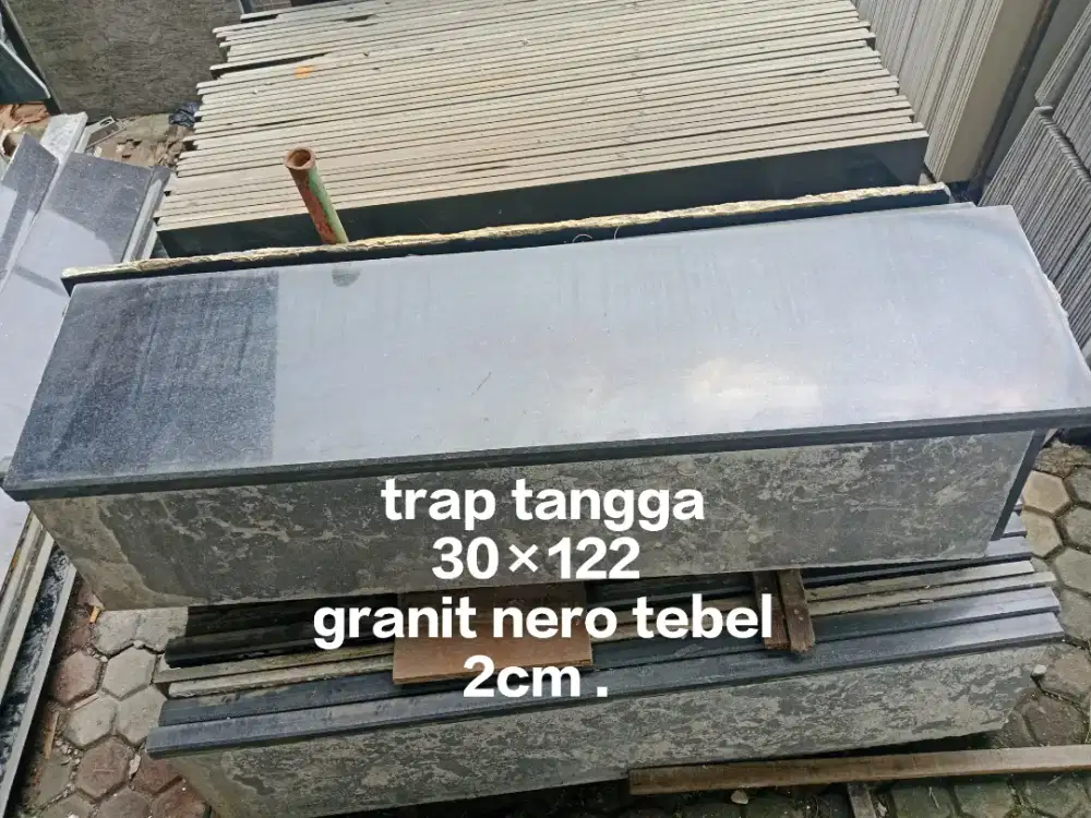 Trap tangga granit nero 30×122 bekas mulus