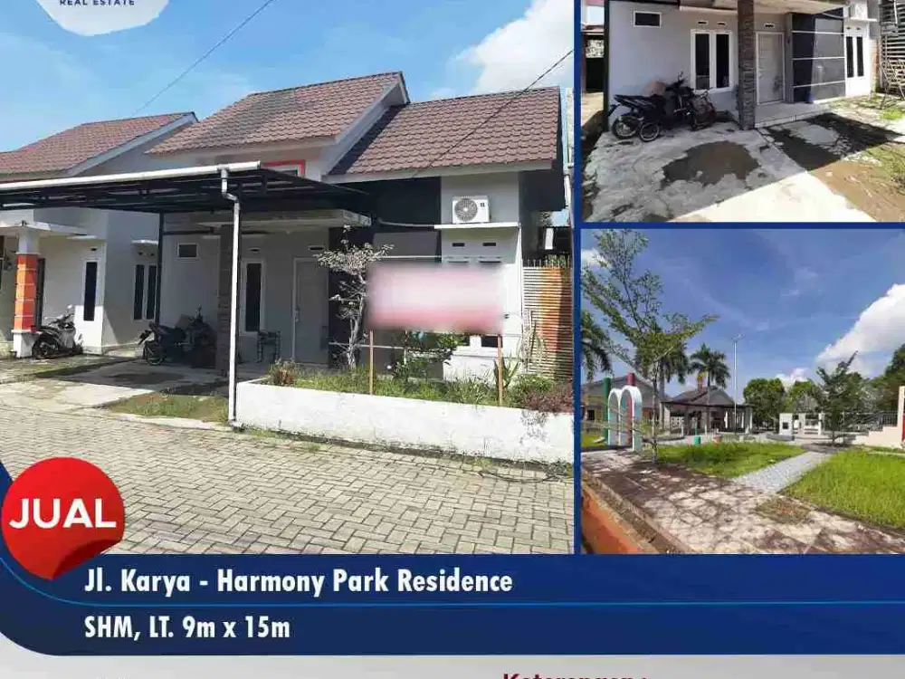 Dijual 1 unit rumah tinggal Jl. Karya - Komp. Harmony Park Residence