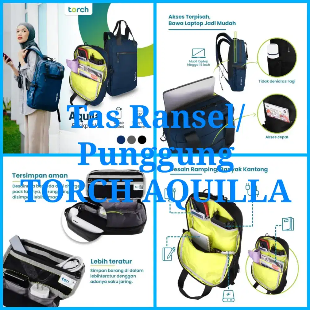 Tas Ransel Punggung Sekolah Kuliah Kantor Anak Remaja TORCH AQUILLA