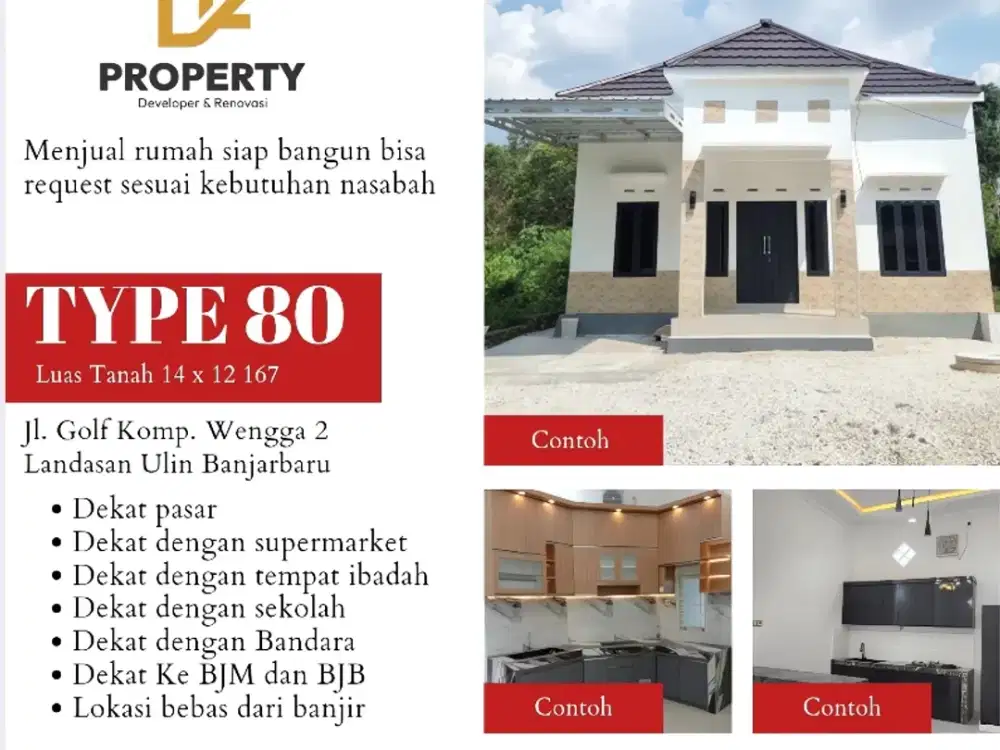 Dijual rumah di Komplek wengga 2 Landasan Ulin jalan Golf