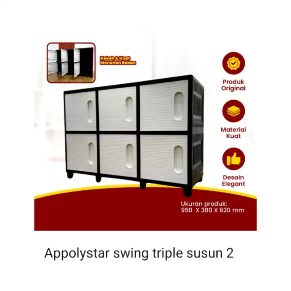 Lemari triple swing sudun 2