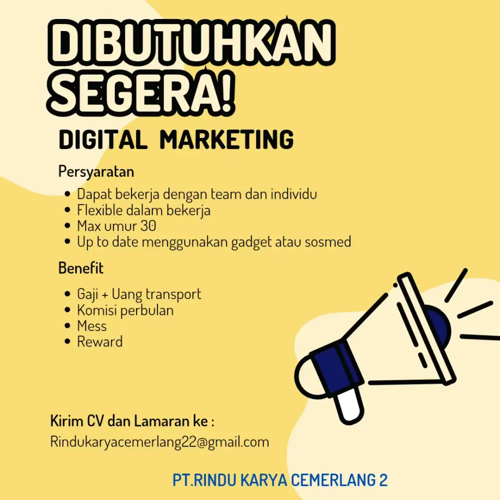Lowongan Digital marketing