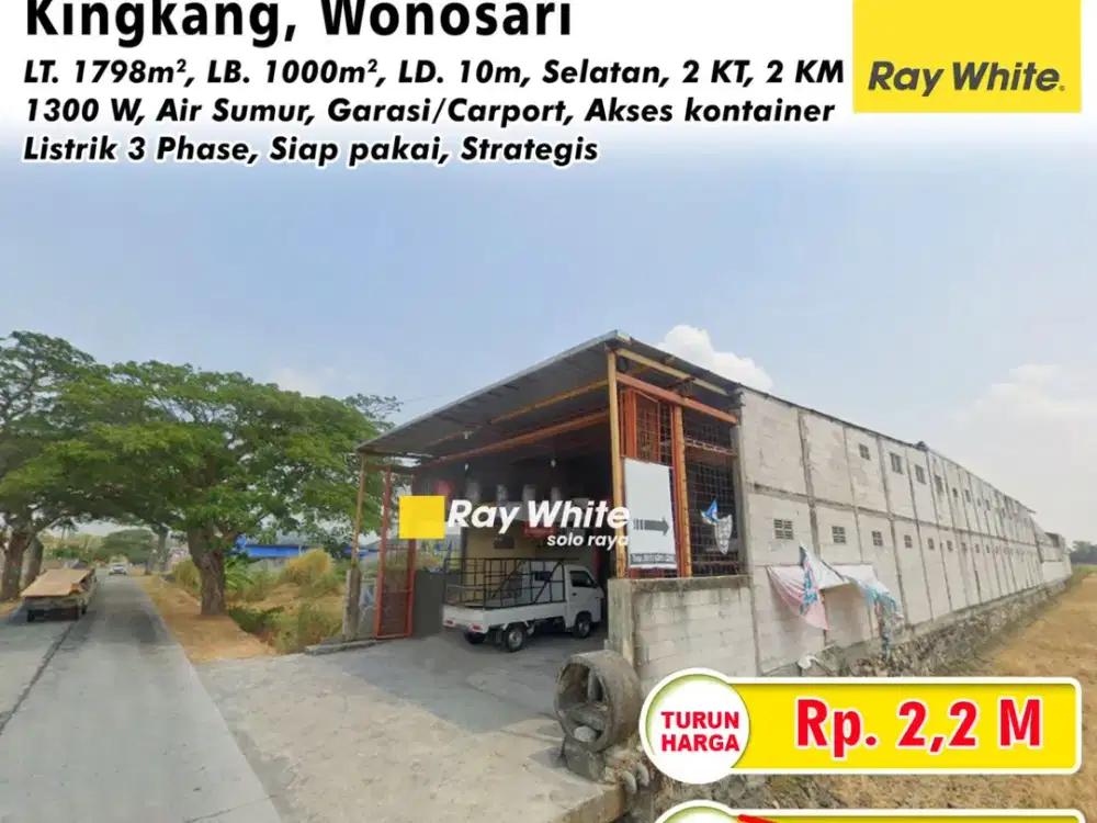 Dijual Gudang Siap Pakai di Kingkang Wonosari Akses Kontener