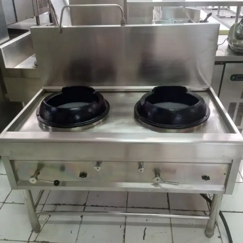 Kompor kwalirange 2 tungku High pressure120x75x75 jaringan air lengkap