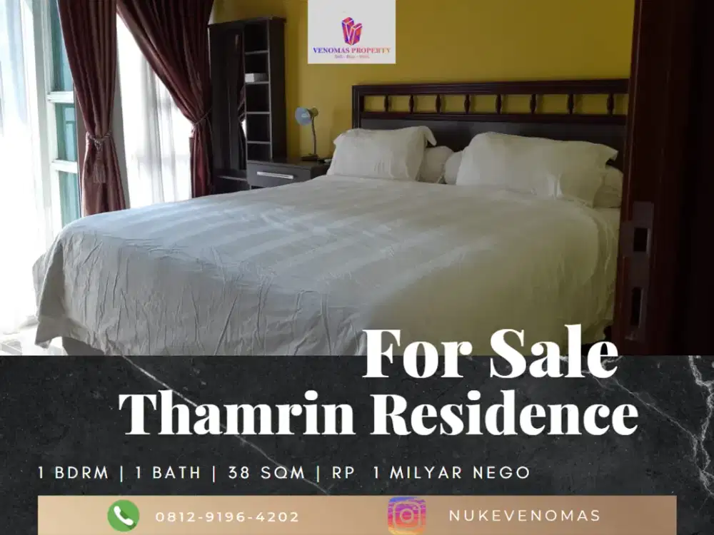Dijual Apartement Thamrin Residence 1 Bedroom Full Furnished