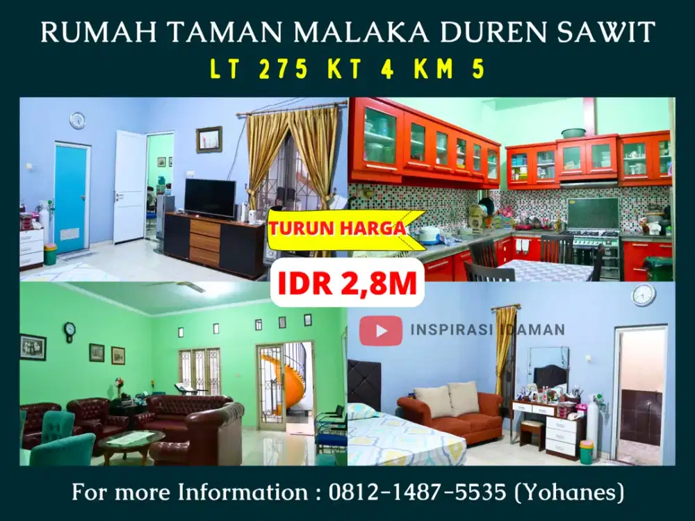 Rumah 275mtr Taman Malaka Duren Sawit