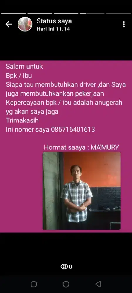 Mencari lowongan sopir pribadi