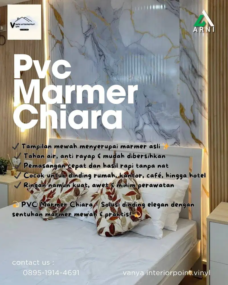 Chiara UV Marble Sheet – Panel PVC Marmer 3mm Premium