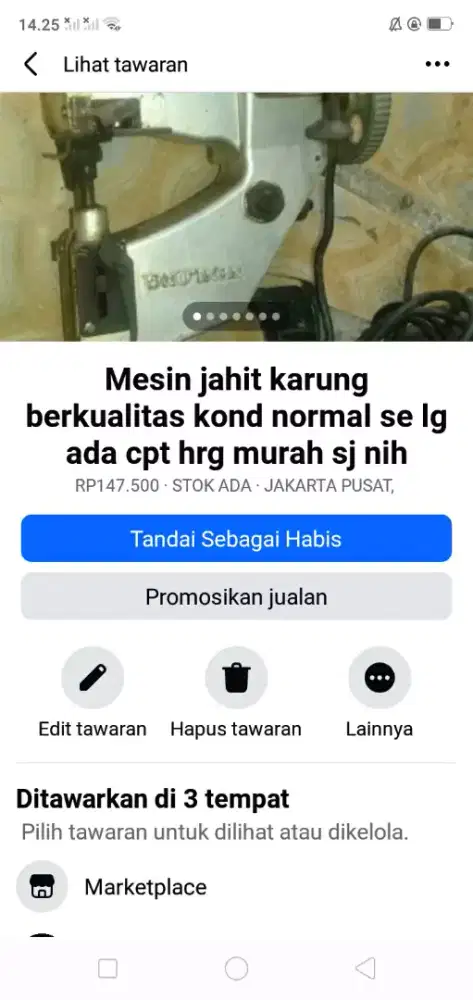 Mesin jahit karung berkualitas kond normal hrg murah sj cpt dpt yah