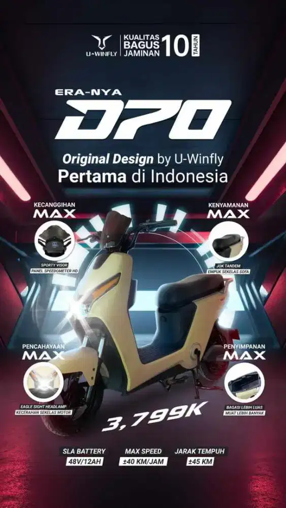 Sepeda Listrik Uwinfly D70