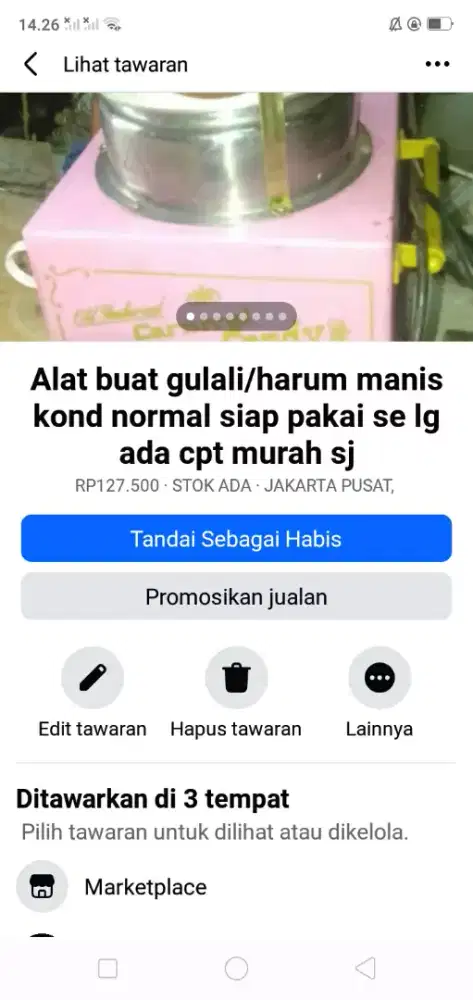 Mesin alat gulali/harum manis kond normal hrg murah sj cpt dpt yah