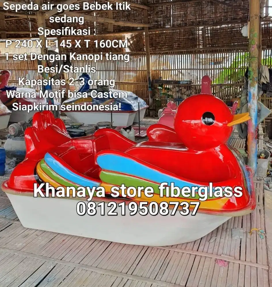 perahu goes air bebek itik sedang/Mainan wisata baru/sepeda goes air