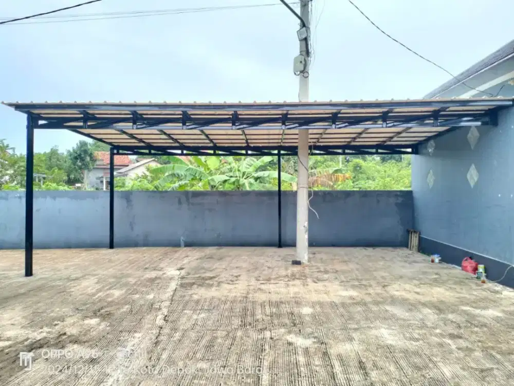 kanopi alderon singel cet rangka terpasang