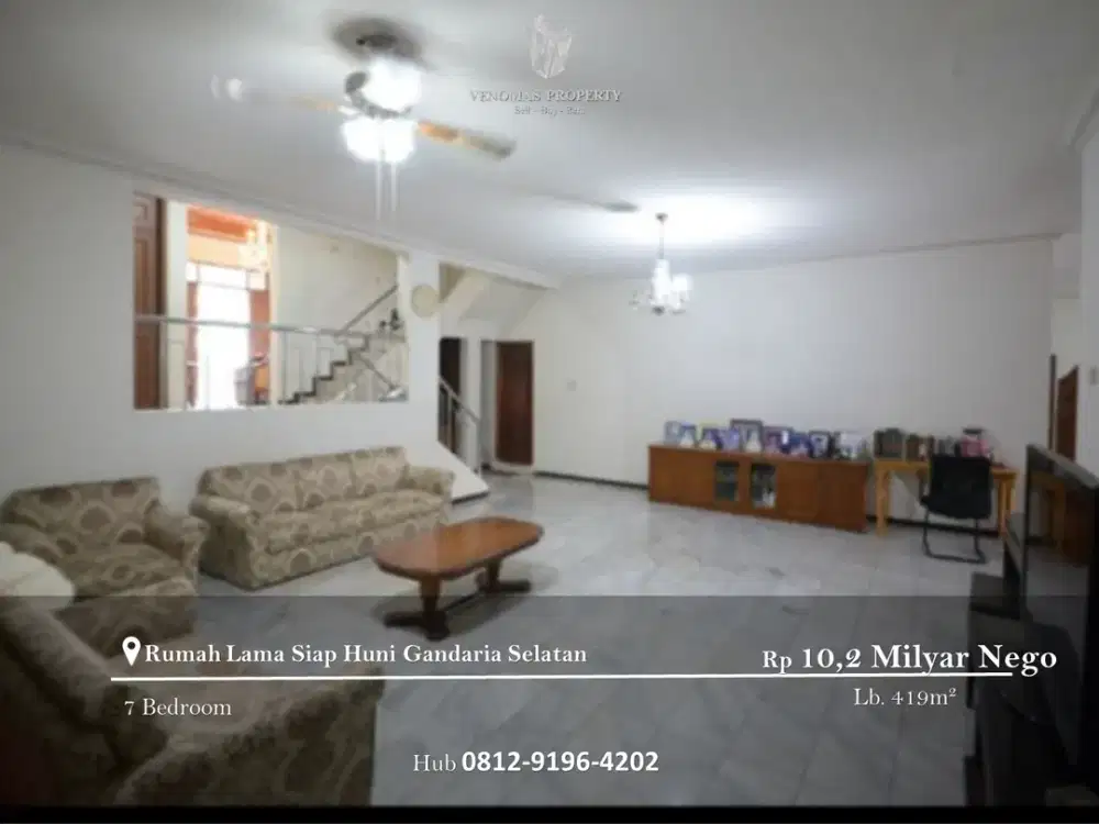 Dijual Rumah Lama Siap Huni di Gandaria Selatan 2 Lantai