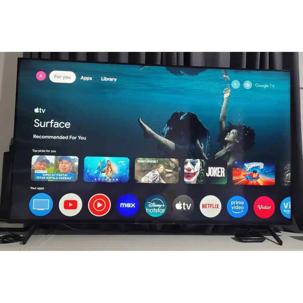 TV Sony Bravia KD-65X80K 65 Inch Ultra HD 4K HDR Smart TV Google TV