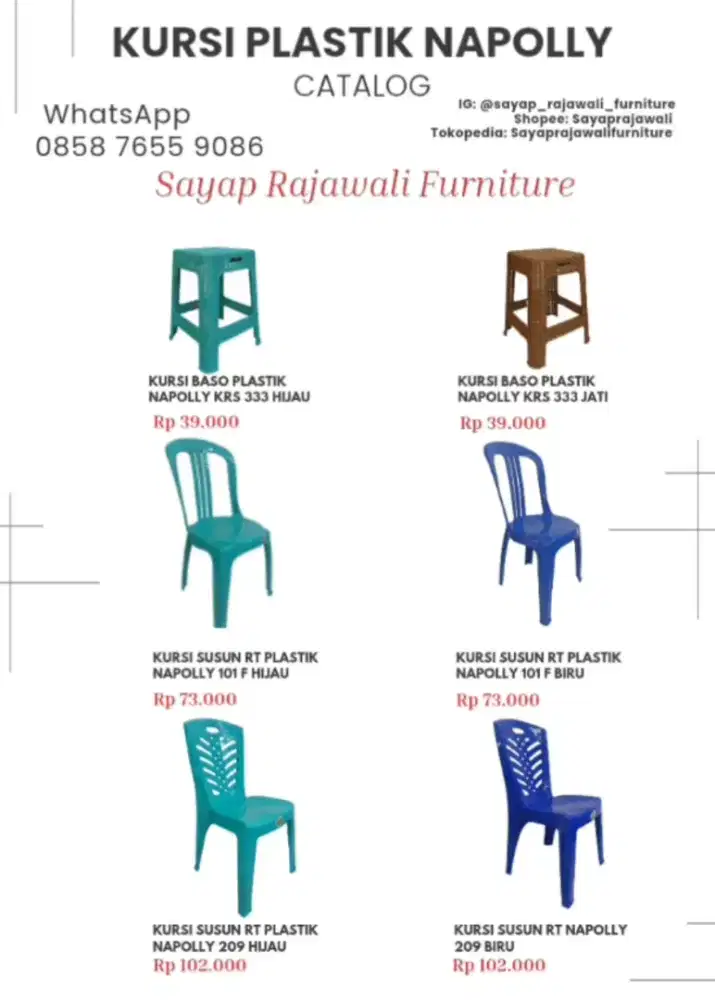 Berbagai Macam Kursi Plastik Napolly Murah Jogja (Ars)