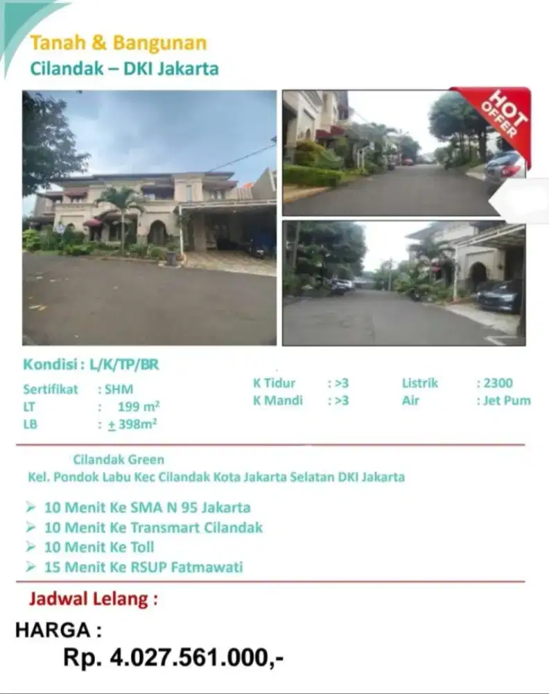 Dijual Rumah Cilandak Green
