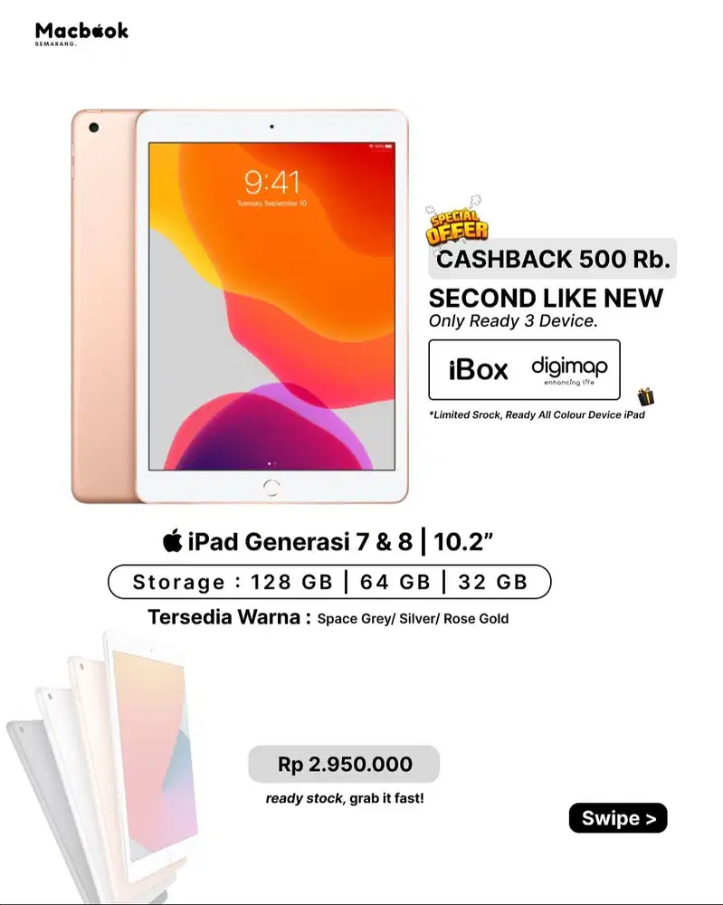 iPad Gen 8 Storage 32gb A12 Bionic