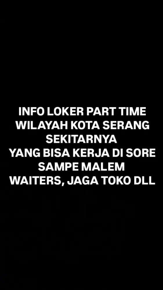 CARI KERJA PARTTIME SAMBIL KULIAH