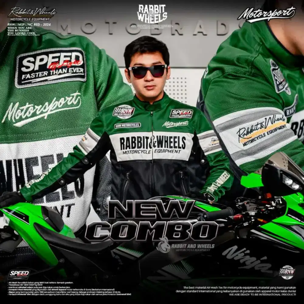 NEW COMBO GREEN RABBIT AND WHEELS ORIGINAL NEW