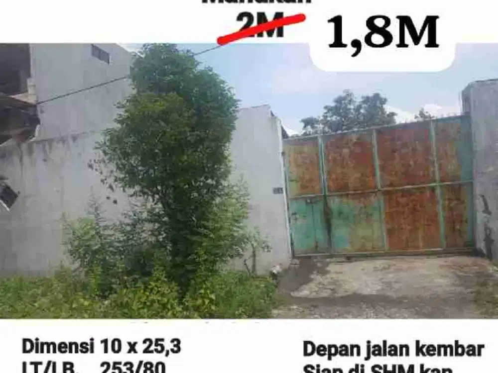 Tanah Dijual 0 Jalan Raya Kembar Candi Lontar Sederet Terminal Dekat Sekolahan, Tempat Ibadah, Tempat Kuliner Surabaya Barat