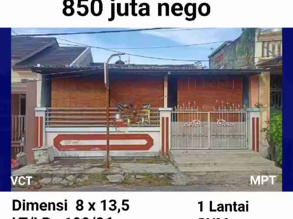 Rumah Dijual di Sambikerep Surabaya Barat di Jalan Utama Perumahan Row 3 Mobil Longgar Dekat Citraland.